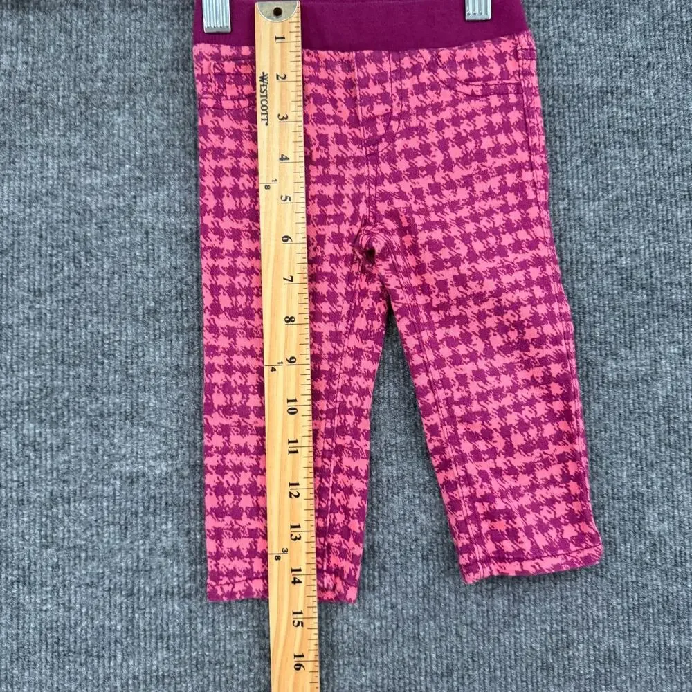 Cherokee Baby Girls Pink Houndstooth Print Jeggings Size 12 Months Pull On